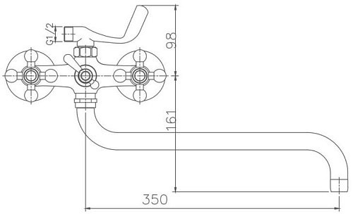 Смеситель для ванны Haiba HB2719, хром Смеситель для ванны Haiba HB2719, хром