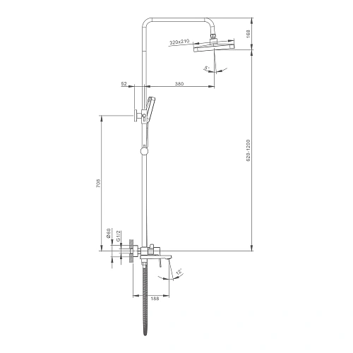 Душевая система Splenka S01.24, хром Душевая система Splenka S01.24, хром
