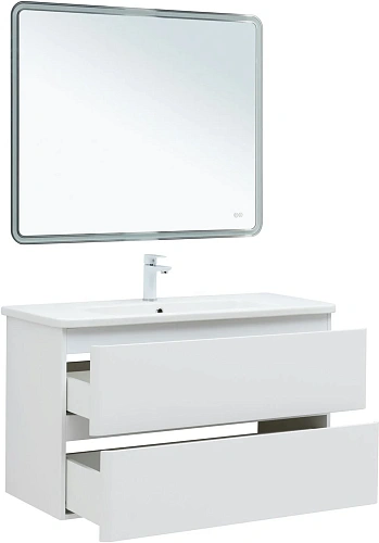 Тумба под раковину Aquanet Эмбер 105 белый матовый 00330469 напольная/подвесная Тумба под раковину Aquanet Эмбер 105 белый матовый 00330469 напольная/подвесная