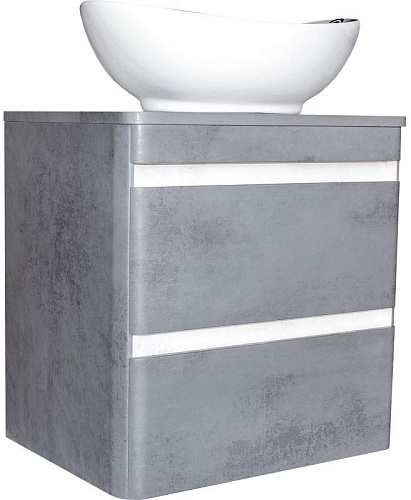 Тумба под раковину Style Line Атлантика 70, Люкс бетон темный, (2 ящ.), со столешницей МДФ, PLUS СС-00002282 Тумба под раковину Style Line Атлантика 70, Люкс бетон темный, (2 ящ.), со столешницей МДФ, PLUS СС-00002282