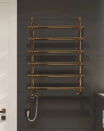 Полотенцесушитель электрический EWRIKA Медея B3 80х50 L, золото 473286 Полотенцесушитель электрический EWRIKA Медея B3 80х50 L, золото 473286