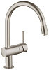 Картинка анонса товара «смеситель для кухни grohe minta с выдвижным c-изливом, хром (32918dc0)»