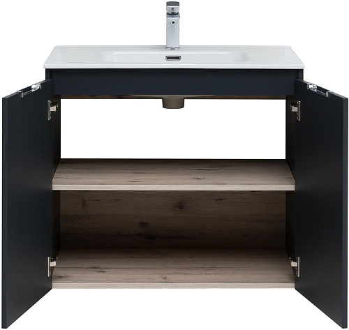 Тумба под раковину Aquanet Алвита New 80 2 дверцы, антрацит 00277527 Тумба под раковину Aquanet Алвита New 80 2 дверцы, антрацит 00277527