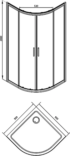Душевой уголок Aquanet Practic AE10-Q-90x90U-CP 900x900, прозрачное, матовое стекло Душевой уголок Aquanet Practic AE10-Q-90x90U-CP 900x900, прозрачное, матовое стекло