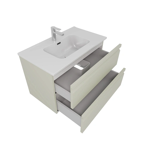 Тумба с раковиной Aquatek ВЕГА 80см AQ77080-GS шалфей зеленый, подвесная Тумба с раковиной Aquatek ВЕГА 80см AQ77080-GS шалфей зеленый, подвесная