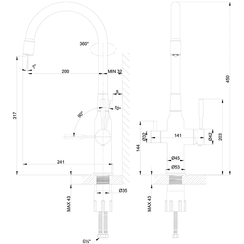Смеситель для кухни Lemark Expert LM5083BL-Black c гибким изливом, с подключением к фильтру, черный/черный Смеситель для кухни Lemark Expert LM5083BL-Black c гибким изливом, с подключением к фильтру, черный/черный