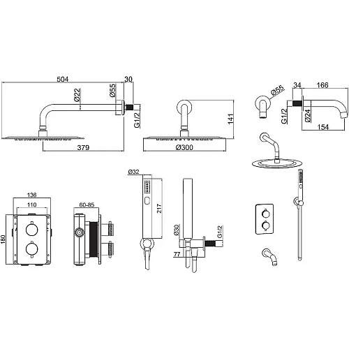 Душевая система Allen Brau Priority 5.31014-00 Хром Душевая система Allen Brau Priority 5.31014-00 Хром