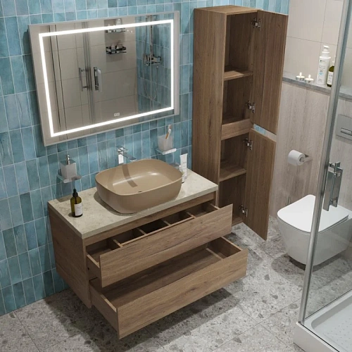 Тумба со столешницей и раковиной BelBagno KRAFT 100 kraft100rt-kepmco-1302h316-set подвесная KRAFT100RT-KEPMCO-1302H316-SET Тумба со столешницей и раковиной BelBagno KRAFT 100 kraft100rt-kepmco-1302h316-set подвесная KRAFT100RT-KEPMCO-1302H316-SET