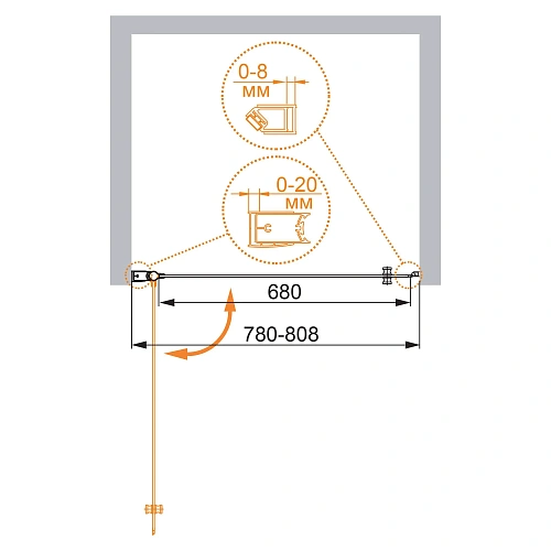 Душевая дверь CEZARES ELENA-W-B-1-80-P-Cr-L 80см стекло рифленое, профиль хром Душевая дверь CEZARES ELENA-W-B-1-80-P-Cr-L 80см стекло рифленое, профиль хром