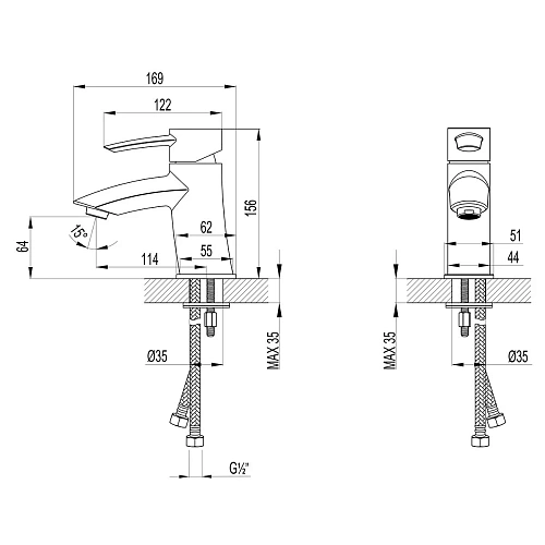 Смеситель для раковины Lemark Atlantiss LM3206C, хром Смеситель для раковины Lemark Atlantiss LM3206C, хром
