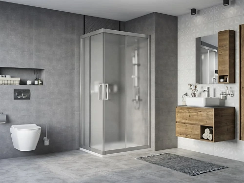 Душевой уголок STWORKI Карлстад 100x80 см профиль хром матовый, стекло матовое, прямоугольный 459801 Душевой уголок STWORKI Карлстад 100x80 см профиль хром матовый, стекло матовое, прямоугольный 459801