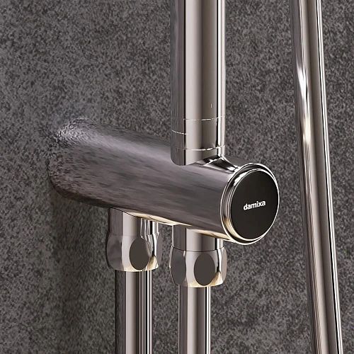 Душевая система Damixa Scandinavian Pure 936000000 верхний душ 250 мм, штанга 1050-1450, хром Душевая система Damixa Scandinavian Pure 936000000 верхний душ 250 мм, штанга 1050-1450, хром