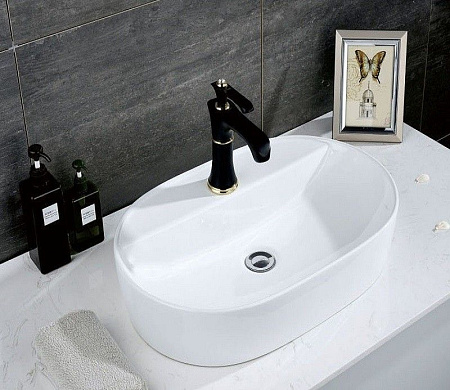 Раковина CeramaLux D1346 накладная, белый