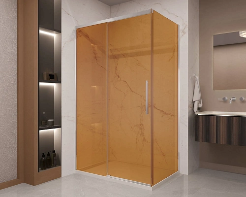 Душевой уголок Vincea Stella VSR-1ST9012GS, 1200x900 хром, стекло янтарь Душевой уголок Vincea Stella VSR-1ST9012GS, 1200x900 хром, стекло янтарь