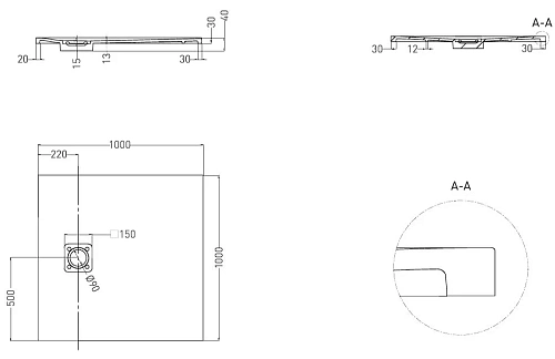 Душевой поддон Salini OASI 120324M 1000x1000 S-Stone Душевой поддон Salini OASI 120324M 1000x1000 S-Stone