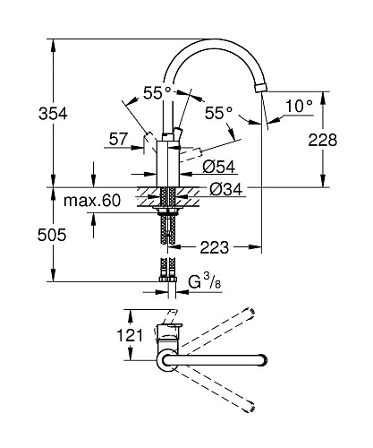 Смеситель для кухни GROHE Feel с высоким изливом, суперсталь (32670DC0) Смеситель для кухни GROHE Feel с высоким изливом, суперсталь (32670DC0)