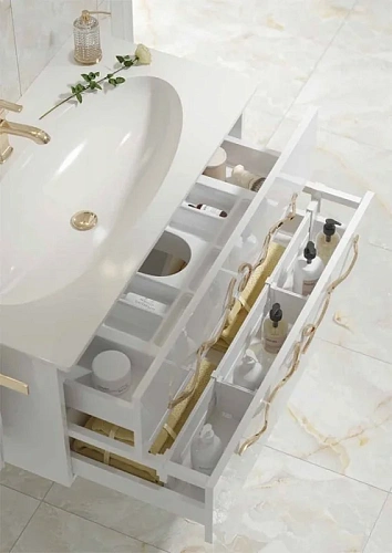 Тумба под раковину Aqwella Clarberg Due amanti 120 DUE0112W подвесная, белая, 1200х475х510 мм Тумба под раковину Aqwella Clarberg Due amanti 120 DUE0112W подвесная, белая, 1200х475х510 мм