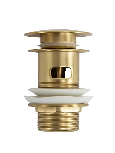 Донный клапан CEZARES CZR-SAT-BORO клик-клак с переливом, брашированное золото Донный клапан CEZARES CZR-SAT-BORO клик-клак с переливом, брашированное золото