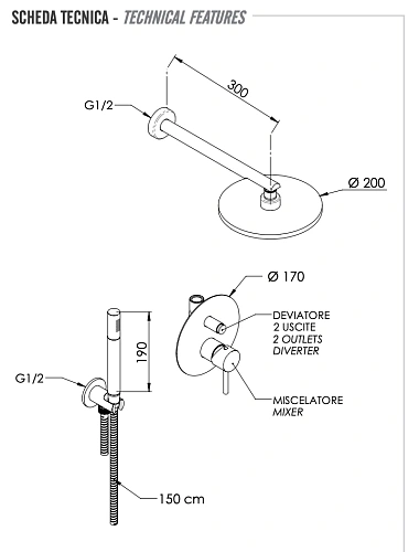 Душевая система Remer X Style X09S02OBO, белый матовый Душевая система Remer X Style X09S02OBO, белый матовый