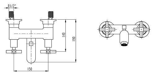 Смеситель для ванны Vitra Juno A40868EXP, хром Смеситель для ванны Vitra Juno A40868EXP, хром