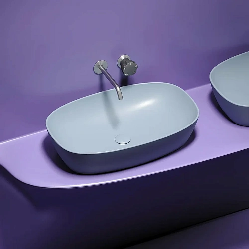 Раковина Ceramica Nova ELEMENT CN6049MHL серо-голубой матовый накладная Раковина Ceramica Nova ELEMENT CN6049MHL серо-голубой матовый накладная