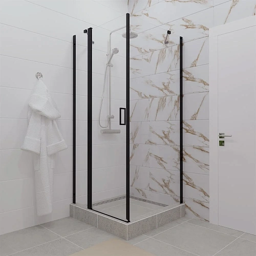 Душевой уголок DIWO Сочи 90х90 профиль черный матовый 570972 Душевой уголок DIWO Сочи 90х90 профиль черный матовый 570972