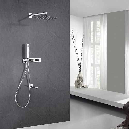 Душевая система ABBER Rund AF8717 скрытого монтажа с изливом, хром Душевая система ABBER Rund AF8717 скрытого монтажа с изливом, хром