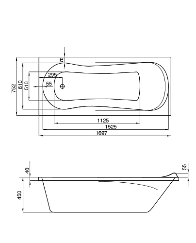 Акриловая ванна Santek Каледония 170x75 белая 1.WH30.2.391 Акриловая ванна Santek Каледония 170x75 белая 1.WH30.2.391