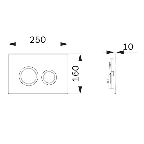 Клавиша смыва AM.PM ErgoFit L I110138 пластик, черный матовый Клавиша смыва AM.PM ErgoFit L I110138 пластик, черный матовый