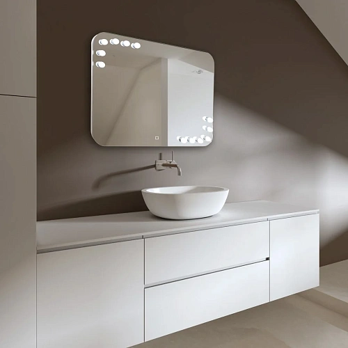 Зеркало SILVER MIRRORS 915x685 сенсорный выключатель, смена цвета, 12 ламп в комплекте Эмбер (LED-00 LED-00002506 Зеркало SILVER MIRRORS 915x685 сенсорный выключатель, смена цвета, 12 ламп в комплекте Эмбер (LED-00 LED-00002506