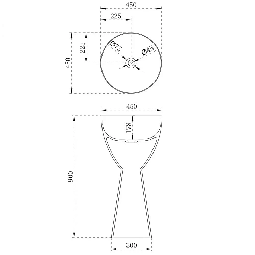 Раковина ABBER Stein AS2507 отдельностоящая, белая матовая Раковина ABBER Stein AS2507 отдельностоящая, белая матовая