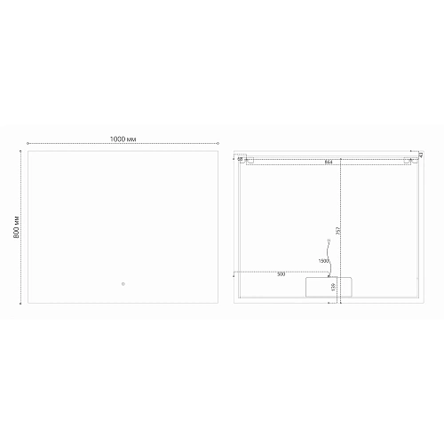 Зеркало GROSSMAN PRAGMA-норма BLACK (1000x800x45) LED с сенсорным выключателем и подогревом 18100802 Зеркало GROSSMAN PRAGMA-норма BLACK (1000x800x45) LED с сенсорным выключателем и подогревом 18100802