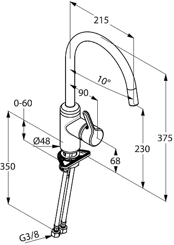 Смеситель для кухни Kludi Bingo Star 428039678 нержавеющая сталь Смеситель для кухни Kludi Bingo Star 428039678 нержавеющая сталь