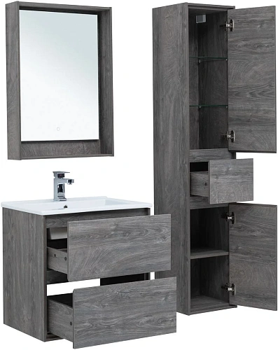 Тумба под раковину Aquanet Милан 65 дуб рошелье 00339966 подвесная Тумба под раковину Aquanet Милан 65 дуб рошелье 00339966 подвесная