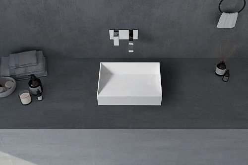 Раковина ABBER Stein AS2623 накладная, белая матовая Раковина ABBER Stein AS2623 накладная, белая матовая