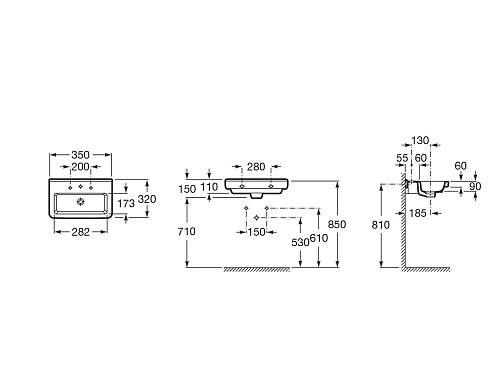Раковина Roca Dama-N 35x32 32778B000 Раковина Roca Dama-N 35x32 32778B000