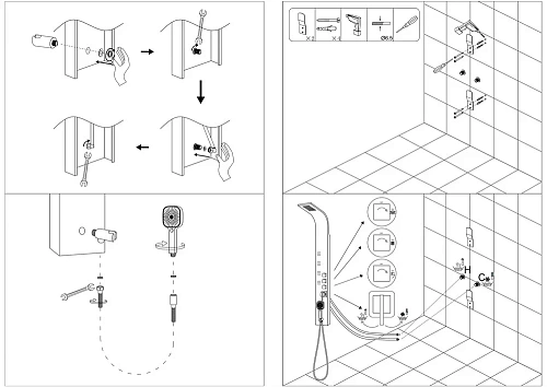 Душевая панель Taliente A01 165x20см, белый, без излива TA-G-A01Ww Душевая панель Taliente A01 165x20см, белый, без излива TA-G-A01Ww