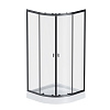 Картинка анонса товара «душевой уголок am.pm x-joy twin slide w88e-205-090bt 90x90 с поддоном, профиль черный, стекло прозра»