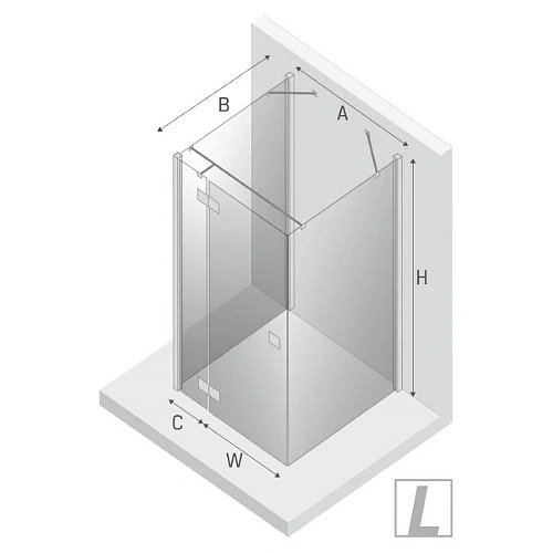 Душевой уголок NEW TRENDY REFLEXA L 80x100x200 EXK-1249 хром Душевой уголок NEW TRENDY REFLEXA L 80x100x200 EXK-1249 хром