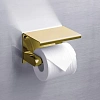 Держатель туалетной бумаги Rush Edge ED77141 Gold с полкой для телефона Держатель туалетной бумаги Rush Edge ED77141 Gold с полкой для телефона