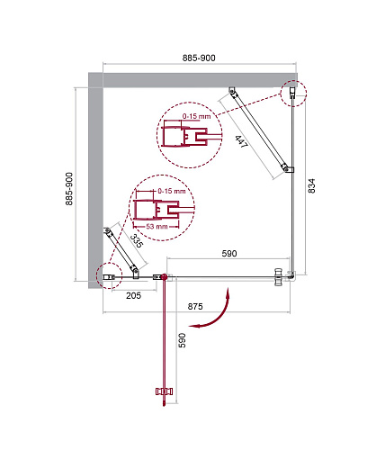 Душевой уголок BelBagno ETNA-A-12-90-C-Cr Душевой уголок BelBagno ETNA-A-12-90-C-Cr