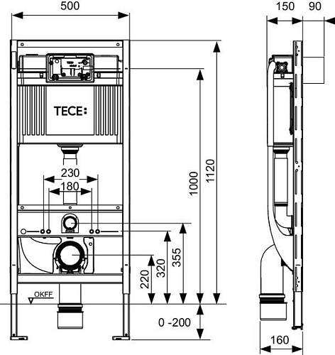 Инсталляция для унитаза TECEprofil 9300079 Инсталляция для унитаза TECEprofil 9300079