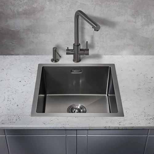 Кухонная мойка Milacio Denia 44 Steel (MC.77439) сталь воронёная Кухонная мойка Milacio Denia 44 Steel (MC.77439) сталь воронёная