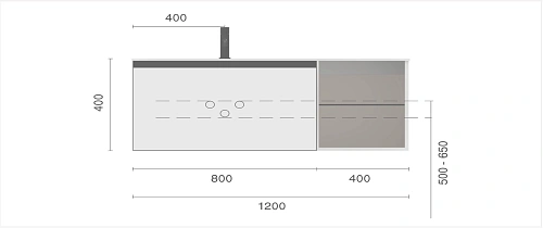 Тумба под раковину Armadi Art QUATRO 6 120см (80+40) WILLOW профиль ANTHRACITE 790-M6-120-W-A Тумба под раковину Armadi Art QUATRO 6 120см (80+40) WILLOW профиль ANTHRACITE 790-M6-120-W-A