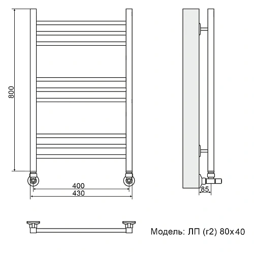 Полотенцесушитель водяной Ника CLASSIC ЛП (Г2) 80/40 RAL9005 черный матовый с вентилями (комплект люкс) Полотенцесушитель водяной Ника CLASSIC ЛП (Г2) 80/40 RAL9005 черный матовый с вентилями (комплект люкс)