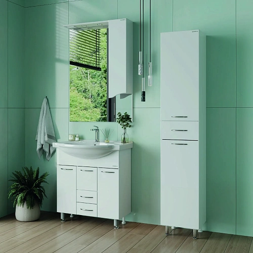 Шкаф-пенал Onika Модерн 36 см 403602 напольный, белый, с бельевой корзиной, левый Шкаф-пенал Onika Модерн 36 см 403602 напольный, белый, с бельевой корзиной, левый