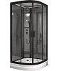 Душевая кабина Timo Premium ILMA Black 909 с крышей, хамам и стульчиком 90x90x222