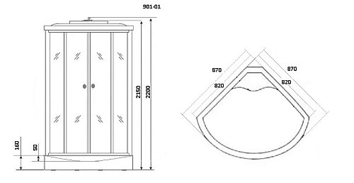 Душевая кабина Niagara Ultra NG-901-01 (900х900х2200) низкий поддон стекло тонированное 9010135 Душевая кабина Niagara Ultra NG-901-01 (900х900х2200) низкий поддон стекло тонированное 9010135