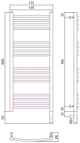 Полотенцесушитель электрический Сунержа Богема 3.0 выгнутая 1000х400 МЭМ правый 071-5803-1040 Сатин Полотенцесушитель электрический Сунержа Богема 3.0 выгнутая 1000х400 МЭМ правый 071-5803-1040 Сатин