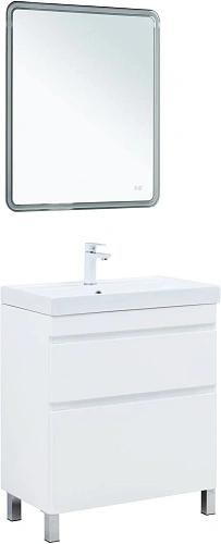 Тумба под раковину Aquanet Слим 70 00346043 напольная, белый сатин Тумба под раковину Aquanet Слим 70 00346043 напольная, белый сатин